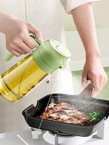 1PC 16.5oz Oil Dispenser Bottle For Kitchen - 2 In 1 Olive Oil Dispenser And Oil Sprayer - 470ml Olive Oil Bottle - Oil Sprayer For Cooking, Restaurant Kitchen, Salad, Barbecue - Multicolor - View 7