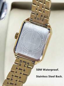 Pablo Raez 1pc Silver Elegant Lady Watch Rectangle Vintage IPS Luxury IPS Plated Women Dress Watch Stainless Steel Square Case Top Brand New AAA Design Quartz Retro Watch Business Fantasy Lady Fashionable White Face With Real Bar