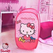 Sanrio Sanrio Hello Kitty Collapsible Laundry Basket, Dirty Clothes Bin, Fabric Cloth Hamper, Household Clothing Basket, Toy Storage Tote, Lightweight And Convenient, Large Capacity, Fashionable And Attractive