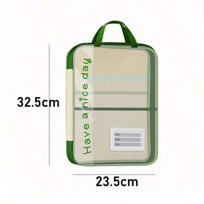 1pc Large Opening Mesh File Folder, Student Transparent Subject Sorting Exam Handbag, A4 Double Layer Nylon Mesh Subject Divider Bag, Back To School