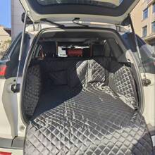 防水、防刮 SUV 货箱内衬 - 防尘防宠物毛发，易于清洁，涤纶材质，适合大多数车辆，全天候使用，全天候汽车垫 | 宠物垫 | 耐用的狗运输配件货箱内衬 - 黑與白 - 查看 12