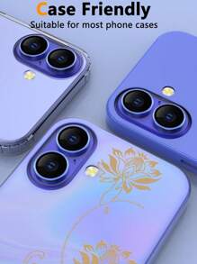 3 Packs Glass Camera Lens Protectors For IPhone 17 17 Pro 17 Pro Max 17 Air 16/16 Plus/15promax/15/15plus/15pro/16pro/16promax/14promax/14pro/14/14plus/13promax/13pro/13/13plus - Smooth, HD, Case Compatible, Easy-To-Install Metal Ring Cover (Dark Blue)