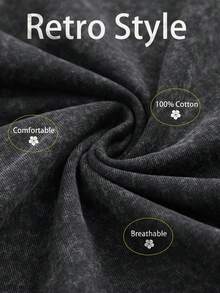 3 Pack Men's Vintage Washed Oversized Cotton T Shirts Loose Fit Short Sleeve Casual Streetwear Unisex Tops - 3 chiếc màu đen - Xem 5