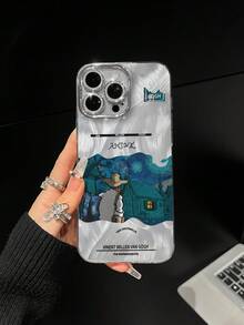 梵高星夜镂空相机手机壳，可个性化定制，兼容 16 Pro Max；雪纺手机壳，兼容 15/14 Plus/13/12/11；保护套 - 精孔羽紗 - 查看 3