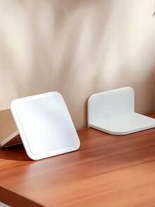 5pcs Self-Adhesive Furniture Wall Anchors, White Plastic Anti-Tip Brackets For Bookshelves,No-Drill Anti-Tip Safety Locks For Cabinets, Shoe Racks, And Bookshelves, Plastic Material, Non-Electric