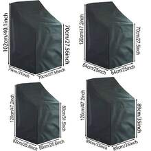 Durable Black Outdoor Chair Cover - Waterproof Terrace Furniture Protective Cover For Deep Seat Leisure Chairs