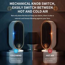 1 peça Mini aquecedor vertical, aquecedor elétrico para casa e quarto, novo modelo de aquecedor e ventilador