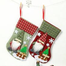 1pc Christmas Stockings, Faceless Old Man Figurine, Three-Dimensional Christmas Linen Stockings, Candy Bag, Gift Bag Pendant Home Decor Christmas Decorations Room Decor - Multicolor - View 6