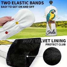 Parrot Pattern Golf Club Head Covers Golf Club Protective Sleeve Drive PU Material Better Protection Of Golf Clubs Utility Simple Style - White - View 7