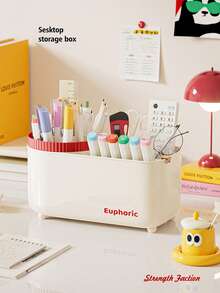 360° Rotating Makeup Organizer - Featuring A Smooth Surface, Durable Plastic, And Space-Saving Design, Suitable For Brushes, Lipsticks, Skincare, Stationery, And Makeup Brushes - Multicolor - View 3