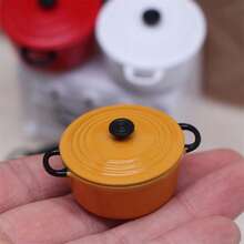 Mini Simulation Double Ear Saucepan Model, Miniature Kitchen Scene Photography Prop, Miniature Home Scene DIY Accessory, Hobbyist & Collector Gift - Multicolor - View 6