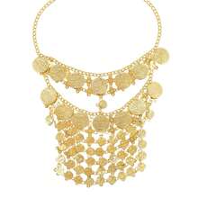 قناع ذهبي أنيق عتيق قطعة واحدة، قناع وجه من سبيكة معدنية مجوفة بشكل عملة مع شرابات، متعدد الاستخدامات لحفلات التنكر والأسلوب الشارعي والنادي الليلي واحتفالات المهرجانات، لامع وجذاب - الذهبي - مشاهدة 12