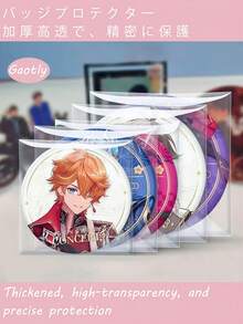 50 piezas de estuches protectores de acrílico transparente premium - Cubiertas anti-caída y anti-oxidación engrosadas perfectas para decoración de insignias, almacenamiento de granos, eventos de cosplay, coleccionistas de ACG y accesorios periféricos de anime para mejorar tu colección y proteger tus objetos de valor