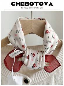 1条女士纹理小围巾/手帕/头巾，多功能印花亚麻围巾/颈巾/手帕，欧美风格，适合夏季沙滩裙 - 彩色 - 查看 16