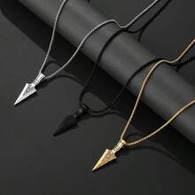 2025 New European & American Style Arrowhead Pendant Necklace For Men, Includes Chain