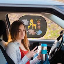 2pcs Cartoon Car Window Sunshade, PVC Electrostatic Film Side Window Sunshade With Suction Cup, UV Protection Heat Insulation Sunscreen - Multicolor - View 4