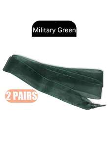 2 Pairs Lightweight Sheer Shoelaces, Women's Dance Shoes Decorative Accessories, Fashionable Solid Color Lace Shoelaces, Suitable For Sneakers, Flats, Athletic Shoes