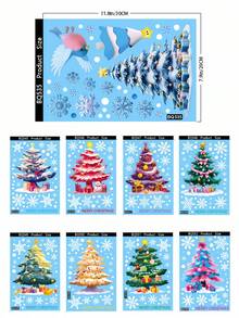 Christmas Decorations, Static Cling Christmas Tree, Snowman, Snowflake Glass Window Stickers For Mall Display Wall Stickers Room Decor Wall Sticker Wall Decor Home Decor Christmas Decorations Home