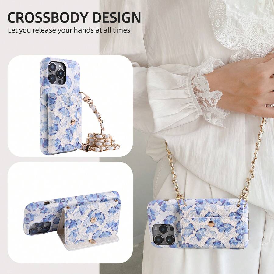 1 PC Luxury High-End Faux Leather Wallet Phone Case For I Phone 16 16e 15 14 Plus 13 12 11 Pro Max Litchi Pattern For Sam Sung For Galaxy Compatible With Google Pixel 6 7 8 9 Pro XL 9A 8A 7A 6A For Xiao Mi 11 Lite 12 12S Ultra 14 Redmi Note 13 13R Pro + For MOTO Edge 30 G Power Play Stylus 5G Metal Long Chain Crossbody Card Holder Protective Cover Waterproof Shockproof Anti-Fall Scratch Resistant