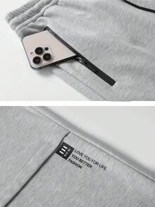 Women'S Solid Color Pocket Zipper Casual Loose Pants, Versatile For Daily Wear, Hiking, Running, Cycling, Autumn/Winter Tights