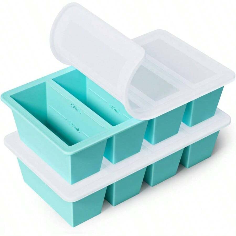 Silicone Freezer Tray For Sauce Cube: Silicone Freezing Tray For Broth Soup Storage Freeze 250mL 125mL Souped Portion - Nước - Xem 1