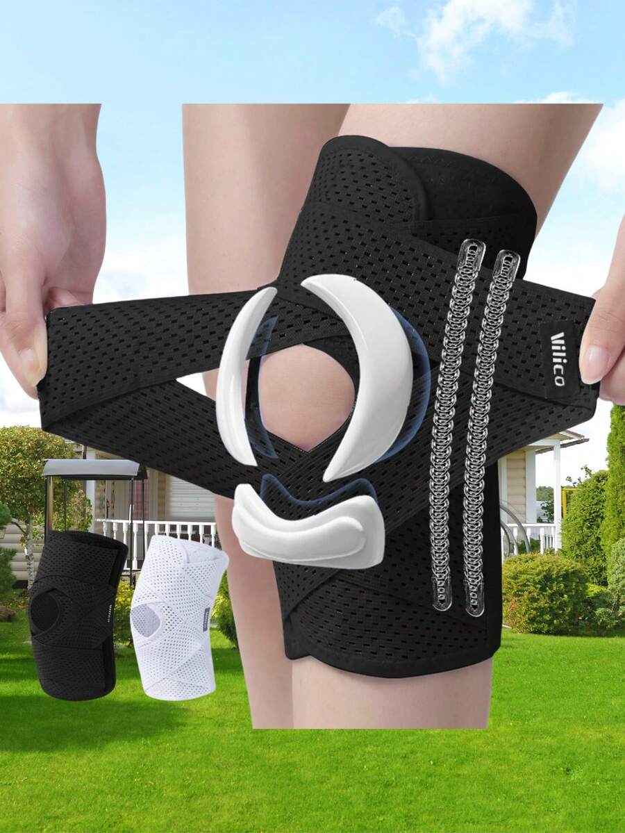 1个第四代日本半月板护膝，专业防护套，轻便透气髌骨带，适用于骑行、跑步、运动 - 彩色 - 查看 1