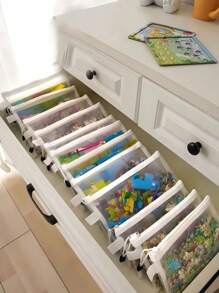 5/3/2/1Transparent Mesh Zipper File Bag A4/A5/A6 Nylon Information Document Bag Puzzle Toys Sorting Bag Pencil Pouch Folder Storage Bag Office Stationery Supplies