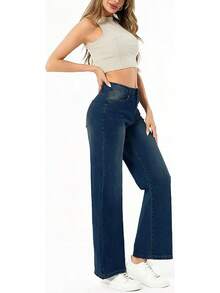 SperLucky Jeans, Straight Leg, Loose Wide Leg Denim Pantshalloween - màu xanh đậm - Xem 2