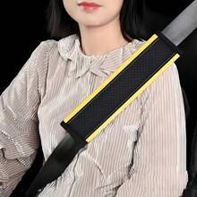 1pc PU Leather Embossed Car Seat Belt Cover, All Season Universal Auto Interior Accessories,Car Accessories - one-size - View 20