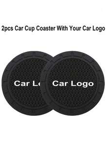 Easypie Selection 2 件汽车杯架杯垫 - 定制徽标硅胶插件，适用于奥迪/T Oyota/VW/Benz/BMW，防滑饮料垫（黑色） - 黑色 - 查看 6