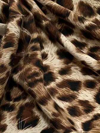 1pc Leopard Print 4-Way Stretch Fabric For DIY Bags, Scrunchies, Skirts, Clothing