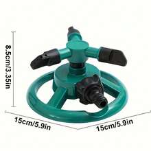 360° Rotating Garden Sprinkler – Adjustable Durable Lawn & Plant Watering Tool | Easy-Connect Hose Setup  | Ideal For Small To Medium Yards, Flower Beds & Patios - 墨綠色 - 查看 10