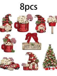 8/16/24 Stücke Wichtel Eis Ornamente - Festliche Anhänger Charms für Weihnachtsbaum Dekoration - Lebendige saisonale Heimakzent Set, ideale Feiertags Heim Dekoration, Szenen Dekoration, Festivals Dekoration, Raum Dekoration, Heim Dekoration, Büro Dekoration, Themen Party Dekoration, Weihnachts Dekoration