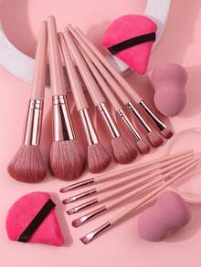 16件套专业软纤维化妆刷套装，包含腮红刷、散粉刷、眼影刷、遮瑕刷，多功能面部化妆刷，质地细腻，干湿两用化妆海绵/三角粉扑，化妆刷套装，化妆刷套装，化妆刷套装，全套化妆工具，化妆刷套装，全套化妆工具，化妆刷套装，化妆礼盒套装 - 彩色 - 查看 2