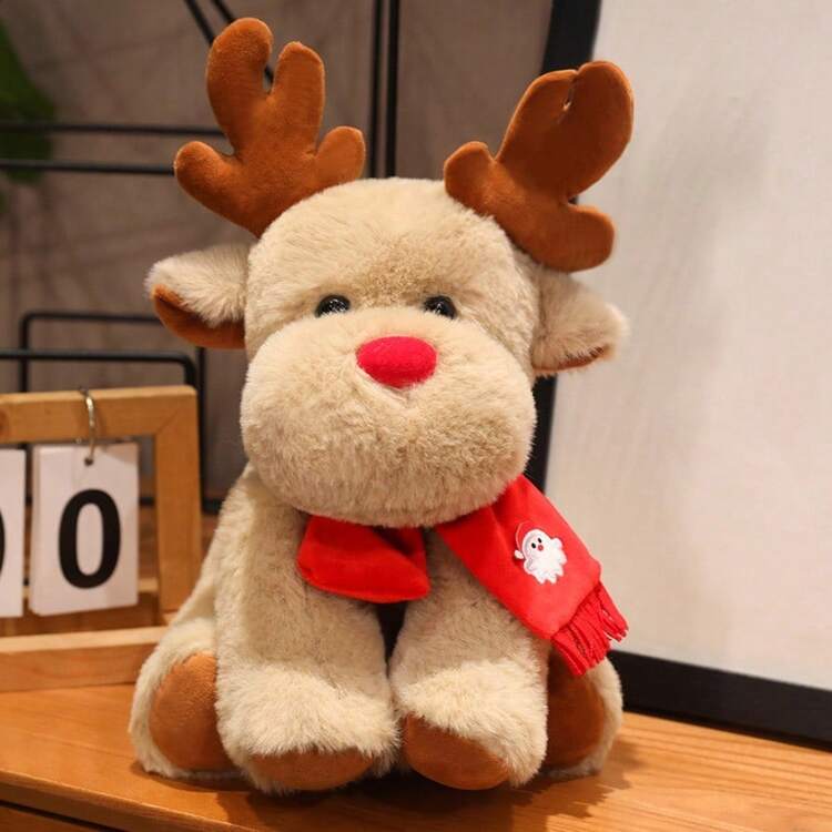 可爱卡通圣诞毛绒玩具、圣诞装饰、圣诞树枕头、驯鹿和圣诞老人毛绒玩偶、毛绒玩具、送给女朋友、孩子、新年假期的礼物 - 均碼 - 查看 8
