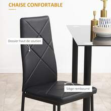Ensembles de table et chaises de salle à manger - Noir - Voir 7