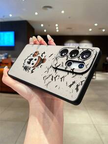 1pc Creative Ghost, Pumpkin, Bat Graphic Painted Glossy Black TPU Material Phone Case With Eye Design, Shockproof, Suitable As Gift For Boyfriend/Girlfriend, Compatible With Apple, OPPO, Vivo And Other Android Phones - Multicolor - View 2