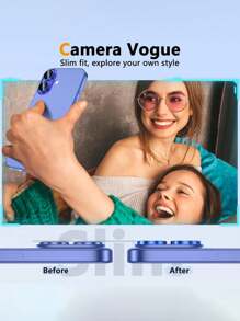 3 Packs Glass Camera Lens Protectors For IPhone 17 17 Pro 17 Pro Max 17 Air 16/16 Plus/15promax/15/15plus/15pro/16pro/16promax/14promax/14pro/14/14plus/13promax/13pro/13/13plus - Smooth, HD, Case Compatible, Easy-To-Install Metal Ring Cover (Dark Blue)