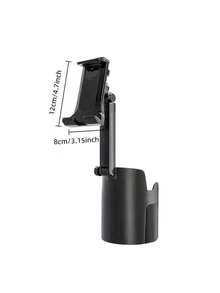 2-In-1 Adjustable Car Cup Holder & Phone Mount, 360° Rotation, Foldable, Universal Fit For Smartphones And Tablets, ABS Material, Dashboard Mounting, Hands-Free Navigation Compatible With IOS And Android Devices, Great Gift For Family And Friends - Black - View 4