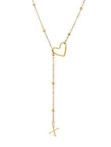 1pc Stainless Steel 26 Letters Necklace, Women Pendant Choker Initial Necklace, Jewelry Gift, Non-Fading