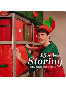 7/9ft Christmas Tree Storage Bag, Large Capacity, Waterproof Dustproof Woven Moving Box, Outdoor Waterproof Storage Bag, Christmas & New Year Gift, Tree Storage Bag - Multicolor - View 12