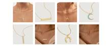 MEVECCO Layered Heart Necklace Pendant Handmade 18k Gold Plated Dainty Gold Choker Arrow Bar Layering Long Necklace For Women - 分層 - 查看 2