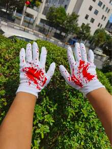 3pcs Set/Halloween Party Decoration Blood Gloves, Bloodstained Socks, Aprons Cosplay, Makeup Ball Props - Multicolor - View 3