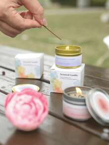 6 Gift Boxes Containing Large Bean Wax Dried Flower Scented Candles, Wedding Souvenirs, Birthday Gifts, Fragrant Floral Scented Candles