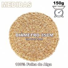 4-Piece Round Placemat Natural Braided Seaweed Fiber - Màu be - Xem 3