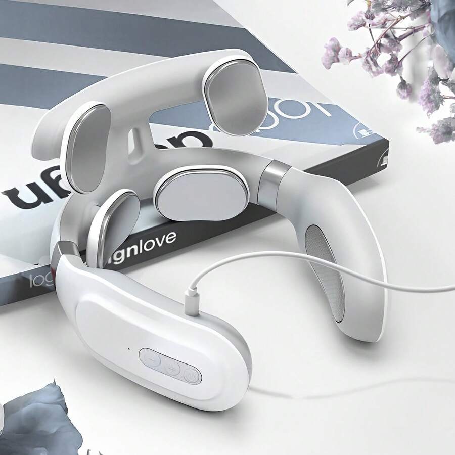 Senmeo Portable Voice Shoulder And Neck Massager, Neck And Back Massager - 4 Modes And 16 Levels Of Intensity Deep Tissue Kneading, USB Rechargeable, Ergonomic Design For Back/Neck Pain Relief - Gift For Parents/Elderly/Healthy/Ladies/Men Deep Kneading Massage Like A Human, Free Your Hands! - H81 Trắng - Xem 1