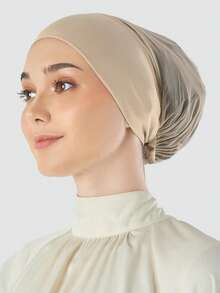 1pc Tie Back Mesh Net Inner Under Cap Modal Soft Stretch Jersey Cap Undercap For Dress - A - View 8