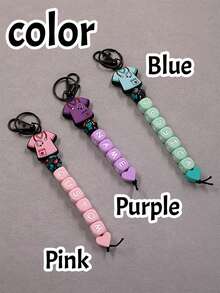 Custom Silicone Letter Keychain, Personalized Keychain, Customized Cute Keychain, Customizable Birthday Gifts, Purse Charms, Key Chain For Women/Men, Kids Keychains, Anniversary, Nurse Clothes Pattern, Bedroom, Versatile, Friends, Family, Students, Mother, Boys, Girls, Unique Gifts - Multicolor - View 3