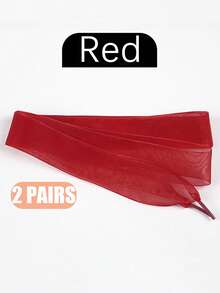 2 Pairs Lightweight Sheer Shoelaces, Women's Dance Shoes Decorative Accessories, Fashionable Solid Color Lace Shoelaces, Suitable For Sneakers, Flats, Athletic Shoes