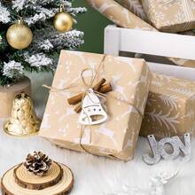 1M/3M 300cm*43cm, Papel Kraft Natural para Embrulho de Presente em Árvore de Natal Vintage, Árvore de Natal Branca, Rena, Floco de Neve, Embalagem para Presente, Decoração de Presente Faça Você Mesmo, Natal e Dia dos Namorados - Multicolorido - Ver 6